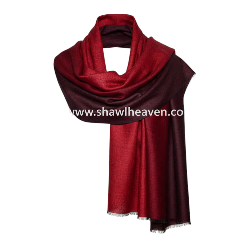 Maroon/Red Reversible Cashmere Scarf